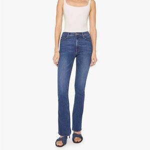 MOTHER Straight Leg Jeans in Dark Blue Denim